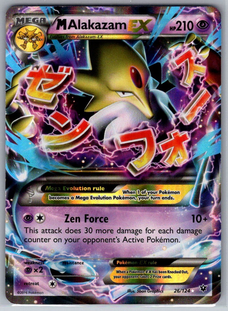 2016 M Alakazam EX 26/124 Pokemon Fates Collide EX Rare Holo