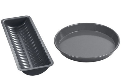 Kaiser Backblech rund 30cm antihaft schnittfest emailliert schwarz