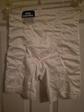 Vtg Flexees Nylon Shiny Long Leg Girdle. 1X White Garters NWT