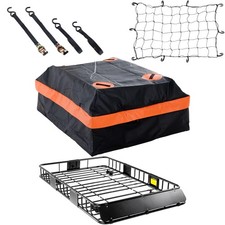 64"x39" Roof Rack Cargo Carrier Basket With Waterproof Bag 200lb Capacity
