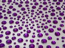 CraftbuddyUS 325 Purple Self Adhesive Diamante Rhinestone Gems Cards  Craft