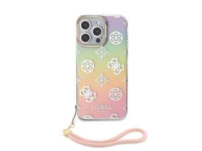 Guess Case for iPhone 15 Pro TPU with Wrist Strap, Multicolor