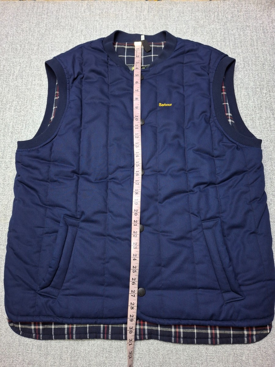 Vintage Barbour Trekker Waistcoat QUILTED Blue Vest Men Made in 