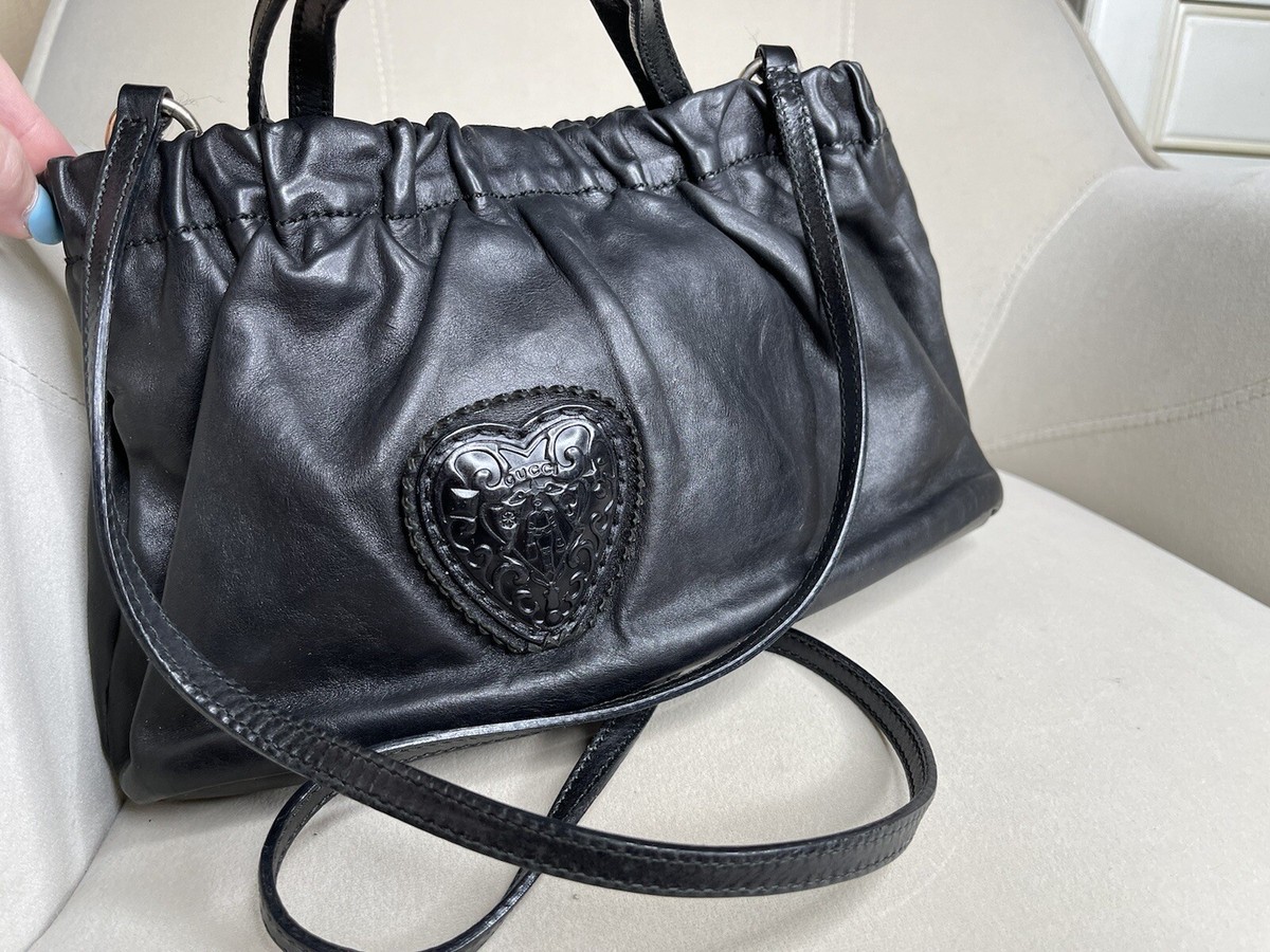 バッグ GUCCI shoulder bag Leather Black y2k GUCCI Shoulder Bag Black Leather Braid Gold Hobo Half Moon