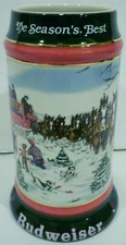 1991 Anheuser Busch Budweiser The Season’s Best Beer Stein Mug Cup