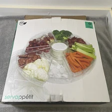 Servappetit Keep Cool Party On Ice Platter w/ Dip Bowl Lid NEW