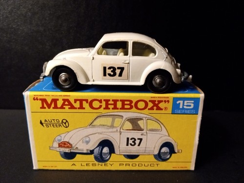 Matchbox #15D Volkswagen 1500 Saloon White 1968 In Crisp Original F1 Script Box - Picture 6 of 15