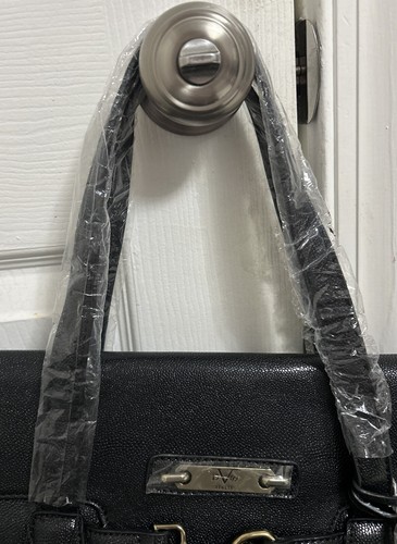NWT Versace 19v69 Italia Nicoletta Stingray Black Faux Leather Shoulder Tote Bag - Picture 3 of 24