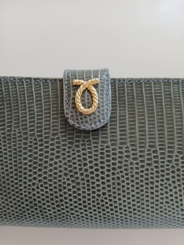 LAUNER 100% LIZARD SKIN GREEN & BEIGE CALF LEATHER PURSE - BRAND NEW -RRP: £995+ - Picture 11 of 24
