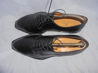 TANINO CRISCI MEN BLACK LEATHER LACE UP DERBY SHOE SIZE UK 9