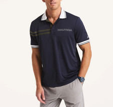 Nautica Men's Navtech Classic Fit Moisture Wicking Performance Polo Shirt Navy