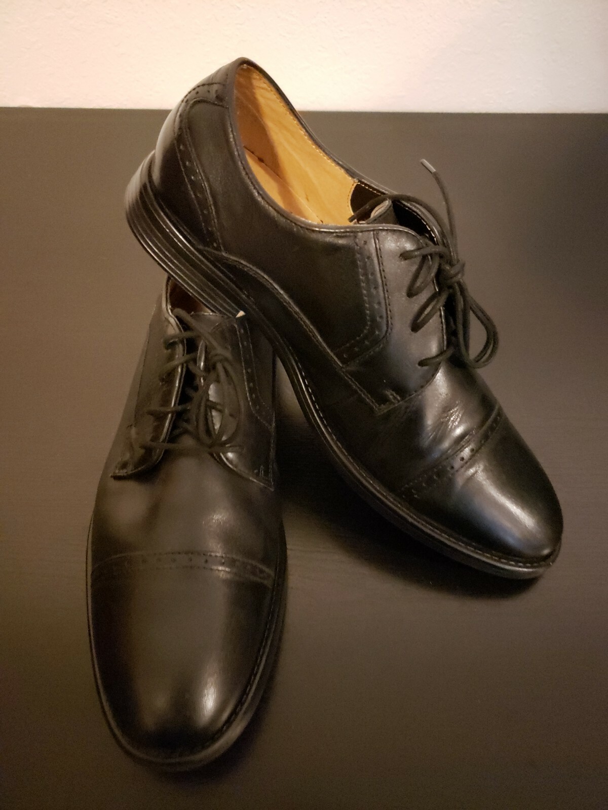 SAOLA Scarpa Oxford Dockers da uomo in vera pelle elegante punta a cappuccio stringata taglia:11 5 M