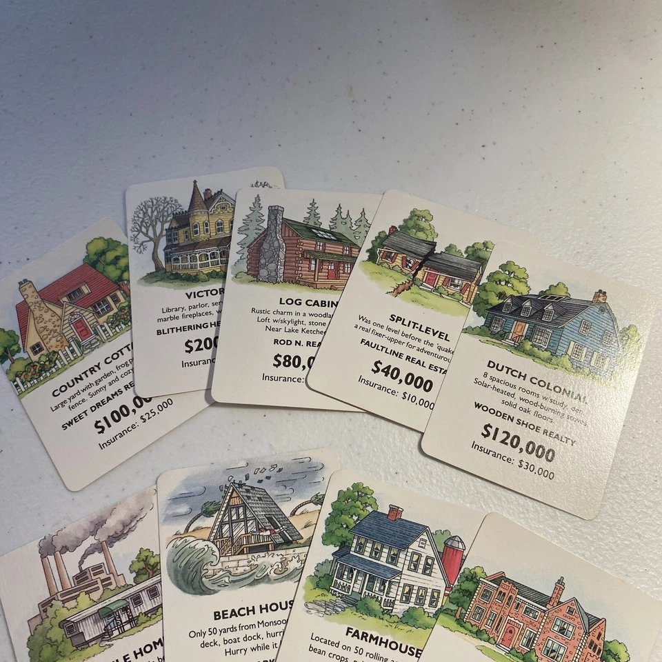 Vintage Milton Bradley The Game of Life House Deed Set Replacement Pcs 1991 Ed. - Image 4 of 4