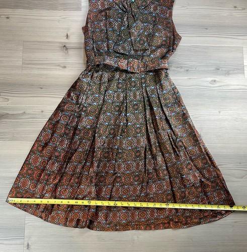 Camisa de vestir vintage para mujer de cachemira plisada cuello arco plisado con cinturón talla 14 - Imagen 10 de 13