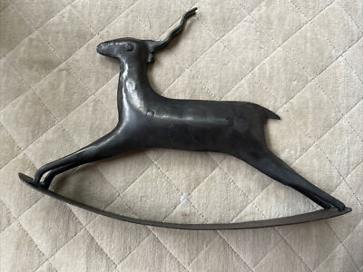 Tin Rocking Reindeer Figure 8.5''x6.5'' 