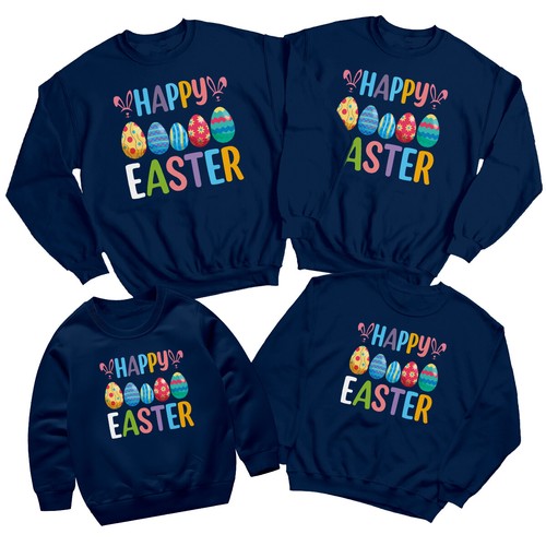 Family Eggs Happy Easter Sweatshirt Jumper Cute Holiday Party Matching Outfit#ED - Picture 19 of 27