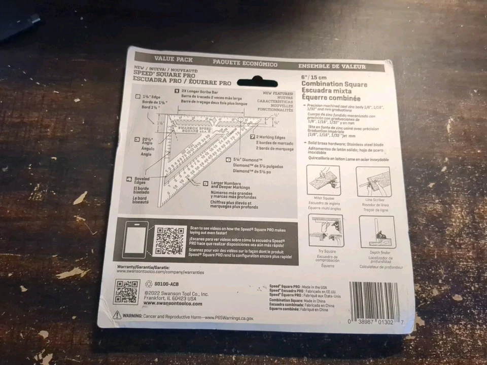Speed Square Layout Tool with Blue Book and Combination Square Swanson S0100-ACB - Image 2 of 3