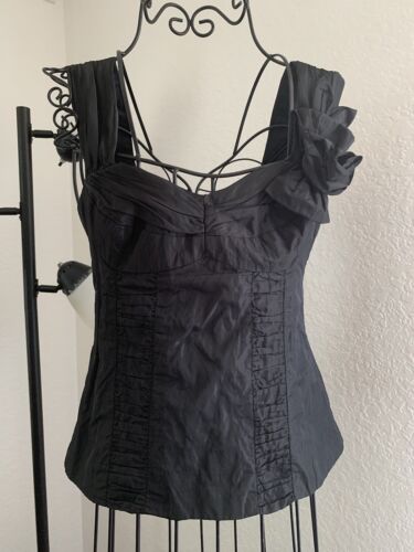 Nanette Lepore Sexy Corset Top Bustier  Empress Sweetheart Black Size 0 - Picture 1 of 5