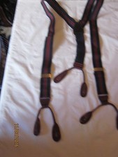 Blue and Maroon Stripe Braces Suspenders