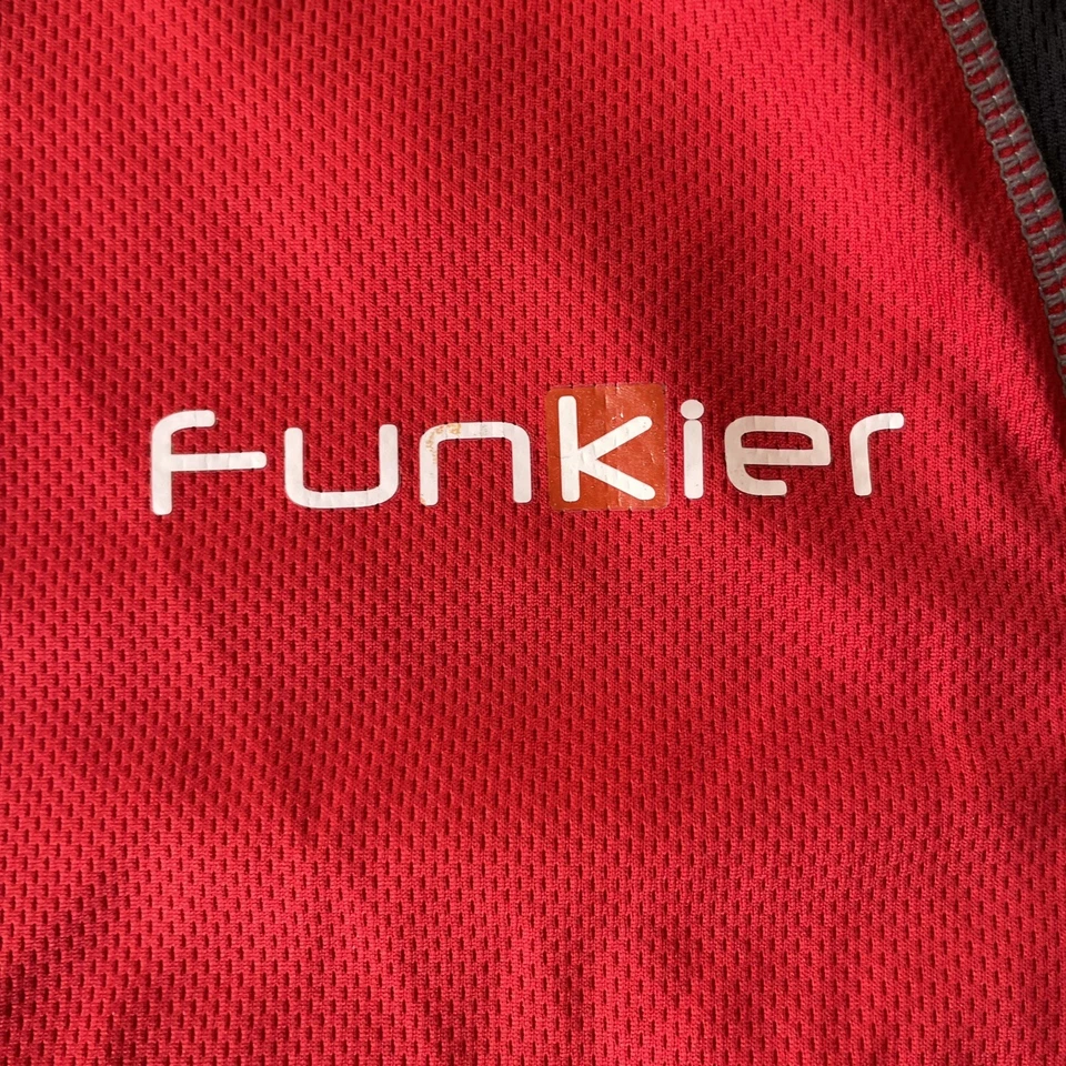 Camiseta deportiva de ciclismo Funkier Bike manga corta cremallera completa roja/negra pequeña Foto 2 de 4