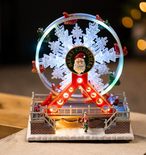 Christmas Musical Ferris Wheel Decoration Fairground LED Rotating Ornament Xmas - 第 1/24 張圖片