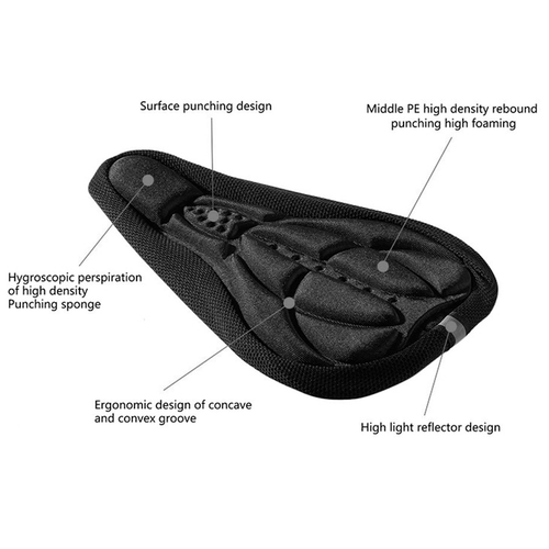Bike Seat Cover Comfort Cushion Cover Soft Padded Mountain Bicycle Saddle Sports - Picture 3 of 6
