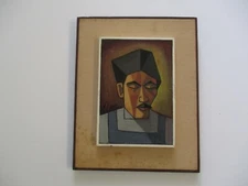 VELASCO  PAINTING CUBIST CUBISM PORTRAIT MAN SURREALISM MODERNISM EXPRESSIONISM