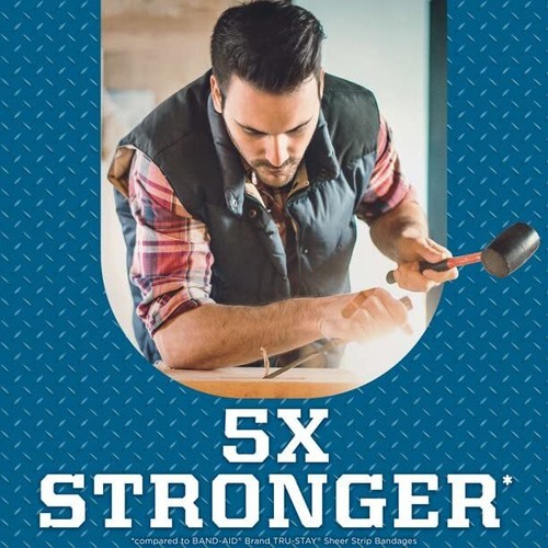 Band-Aid Brand Adhesive Bandages, Extra Large Tough Strips, Waterproof, 10 Count - Picture 4 of 9