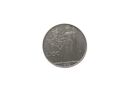 1972 Italy Repvbblica Italiana L 100 R Coin  Very Fine Clean Overall