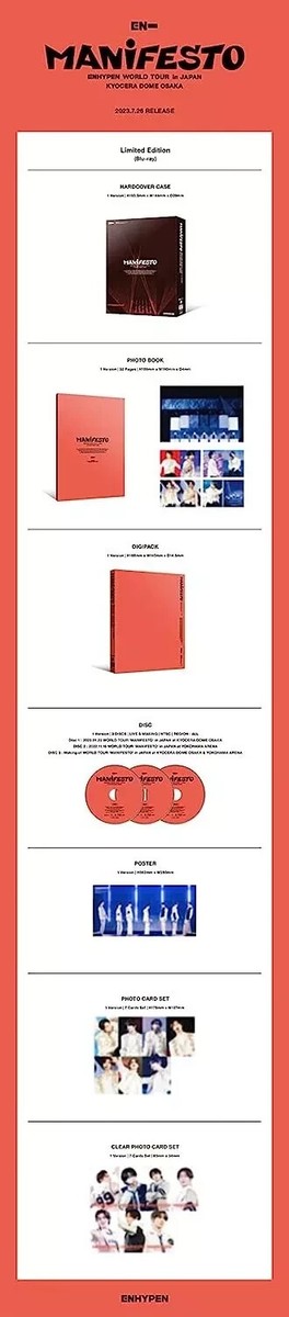 ENHYPEN 'MANIFESTO' in JAPAN初回Blu-ray3枚組 ENHYPEN WORLD TOUR MANIFESTO in JAPAN First Limited Edition