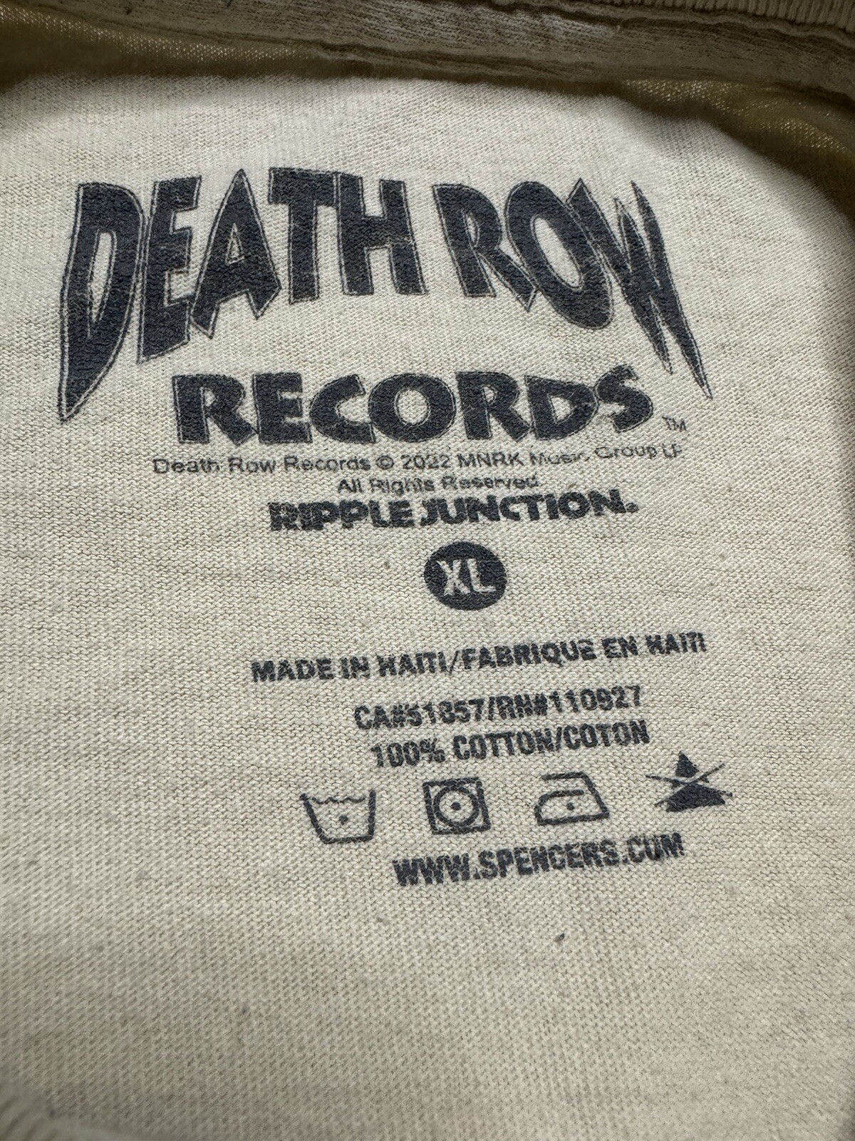 FILA T shirt Death Row Records uomo XL marrone hip hop rap maglietta manica corta girocollo