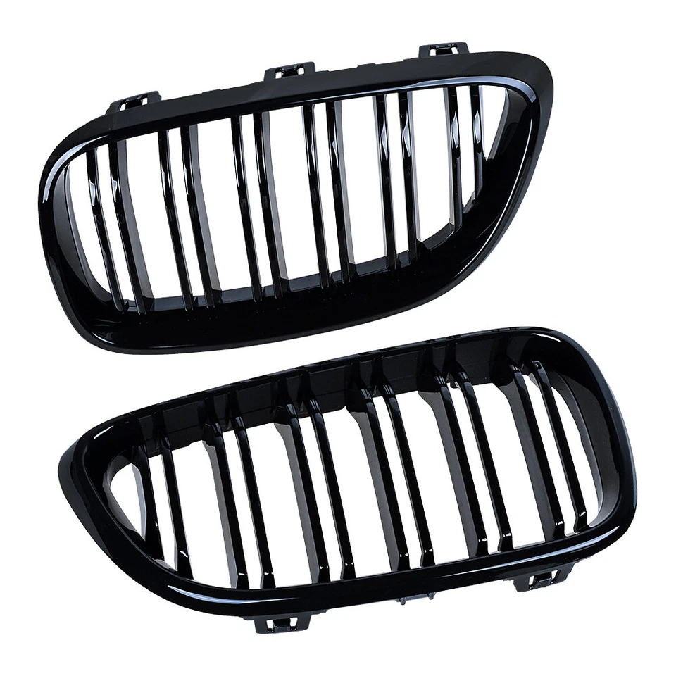 Pair Gloss Black Front Kidney Grill for BMW F22 F23 M235i F87 M2 Coupe 2014-2021 Foto 4 de 4