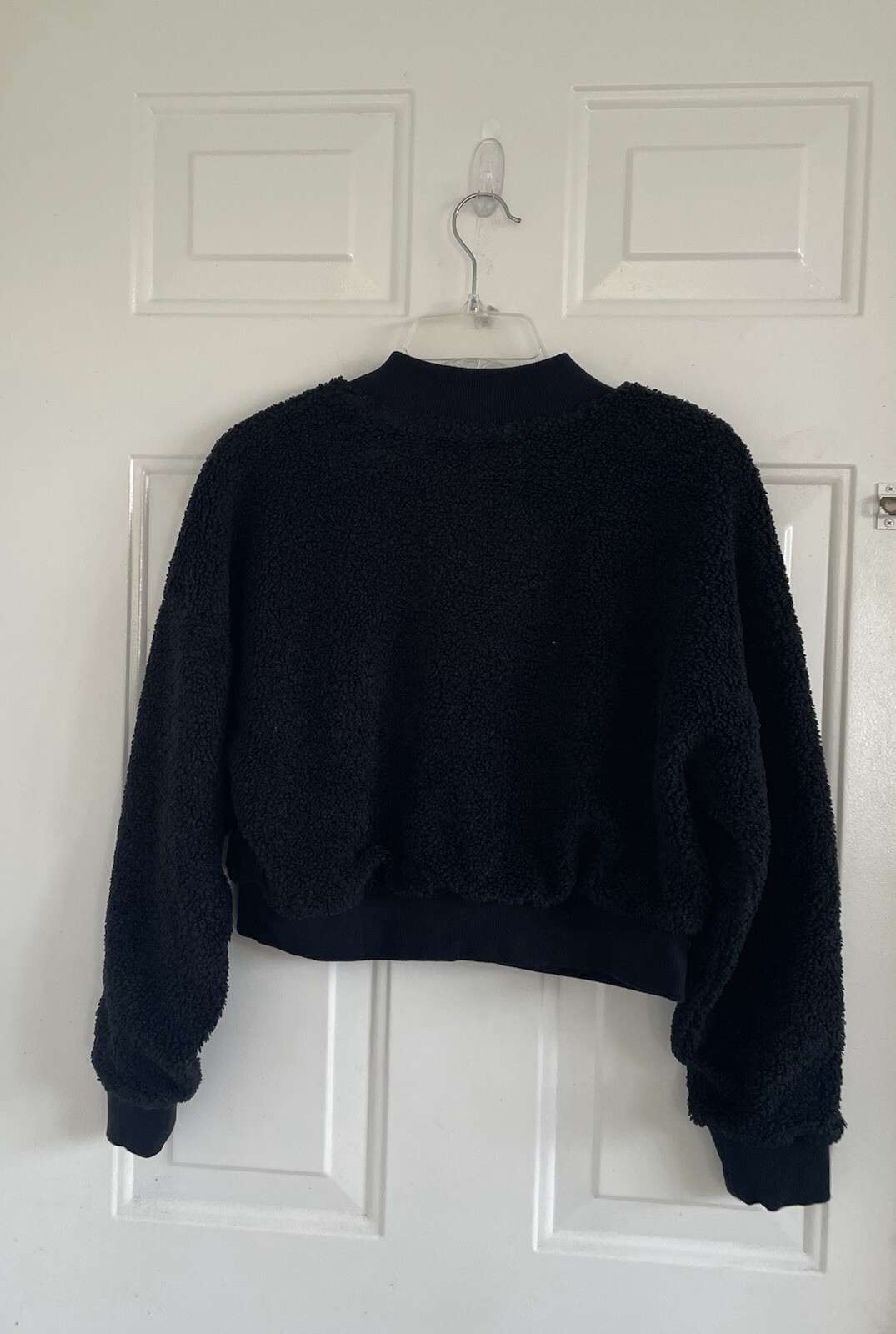 Fabletics Women’s Black Crop Teddy Lined Sweatshi… - image 1