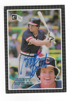 Signed Brett Butler Cleveland Indians 1985 DONRUSS Super Card #23 w/COA ...