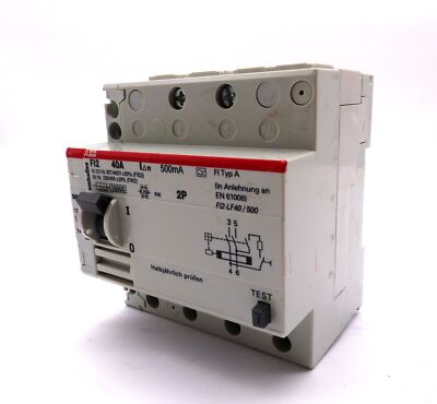 ABB FI2 40A 500mA FI Typ A FI2-LF40/500 Schutzschalter -used-