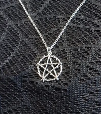 Pentacle Pentagram Pendant Size Inclusive Necklace Silver Pagan Viking Wicca 