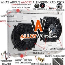 2Row Radiator+Shroud&Fan For 07-19 Nissan Navara D22 2.5L YD25DDTi Turbo Diesel