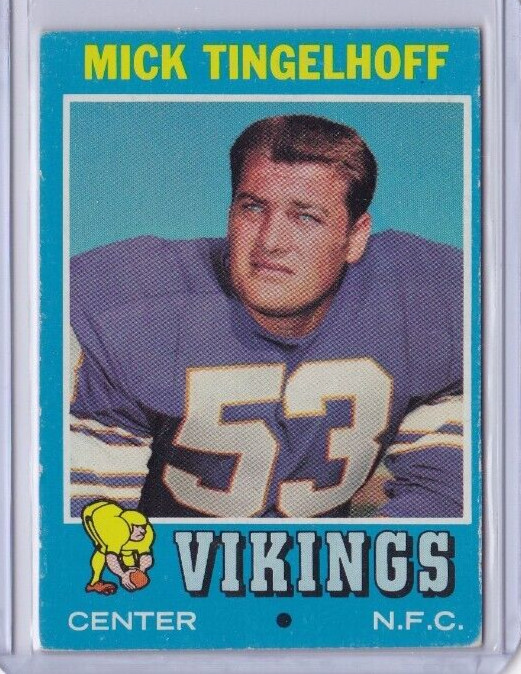 1971 Topps FOOTBALL #204 MICK TINGELHOFF B HOF MINNESOTA VIKINGS