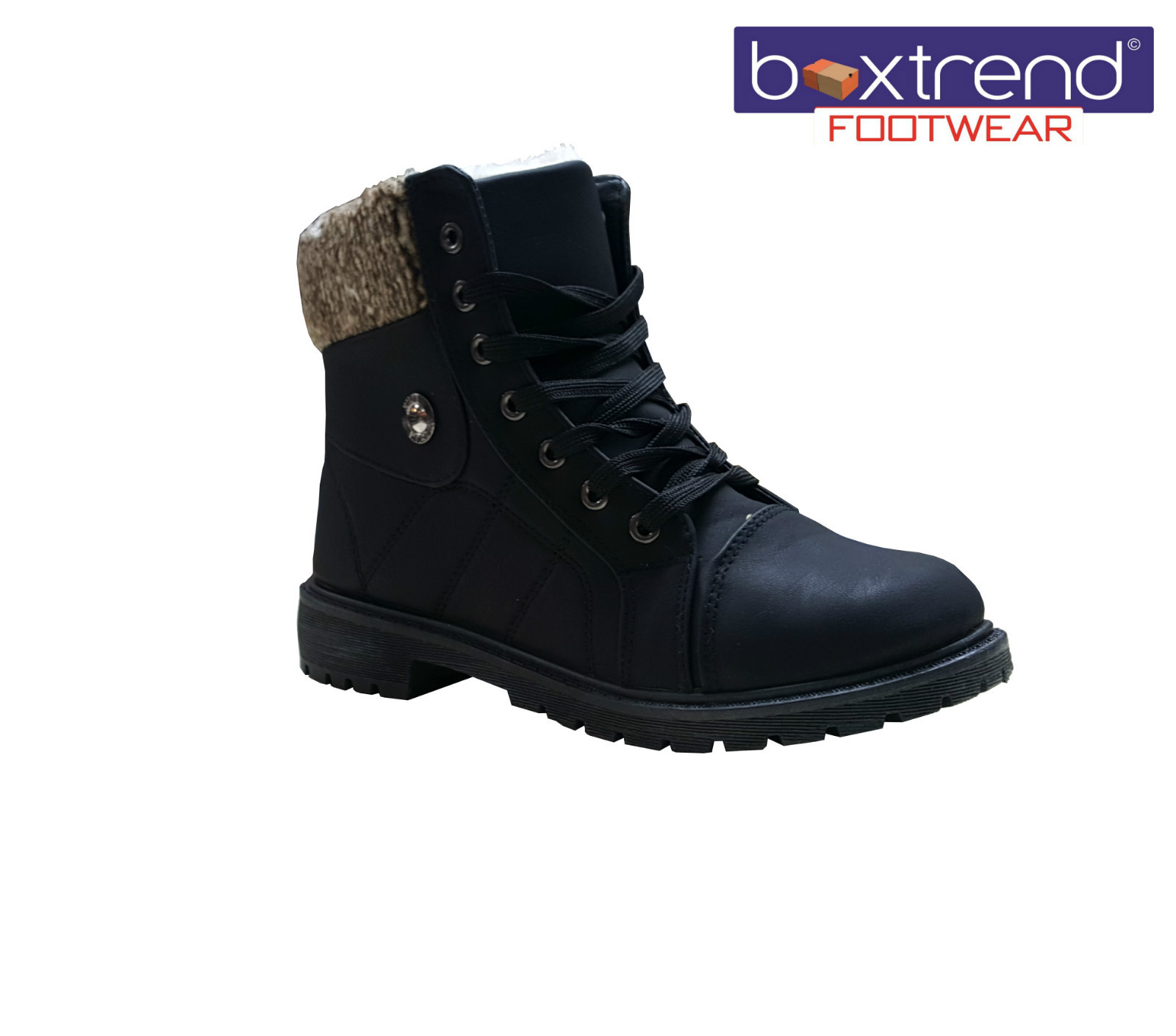 NEW LADIES WOMENS FLEECE LACE UP WARM FUR LINED WINTER BOOTS HIGH TOP BLACK SIZE NEW LADIES WOMENS FLEECE LACE UP WARM FUR LINED WINTER BOOTS HIGH TOP BLACK SIZE