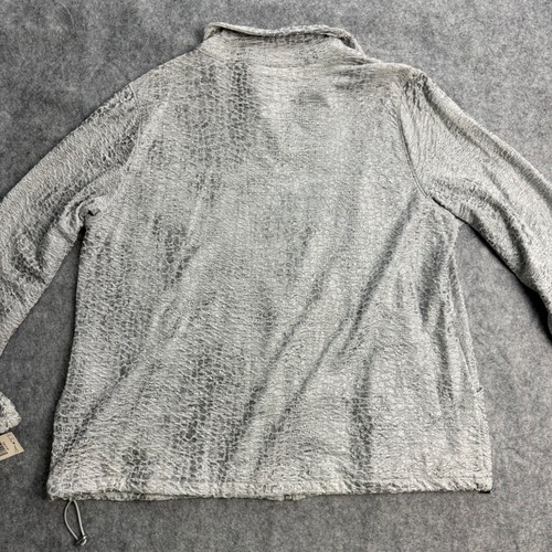 NWT JM Collection womens XL grey jacket zip up drawstring high neck snakeskin - Picture 20 of 20