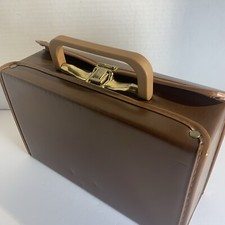Vintage Service Mfg Co Cassette Brown Carry Case Tape Storage 12 Tapes Briefcase