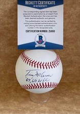 TIM MCCARVER 64,67 WSC CARDINALS SIGNED AUTOGRAPHED M.L. BASEBALL BECKETT Z51600