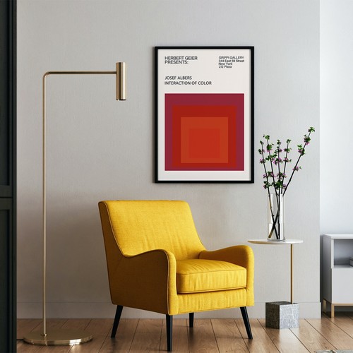 Josef Albers "Interaction of Color" 1971 New York Exhibition Poster, Premium Mat - Picture 2 of 4
