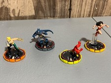 LOT B143 HEROCLIX AQUAMAN 054 FLASH 105 WONDER WOMAN 078 BATMAN 108 WIZKIDS