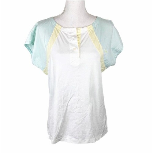 Headshirt Damen mittelweiß Raglan Henley kurzärmelig Freizeit Sportbekleidung