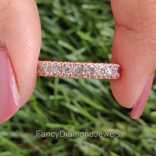 0.76 CT Salt And Pepper Diamond Wedding Band Silver/10K/14K/18K Engagement Band - Video 1 of 1