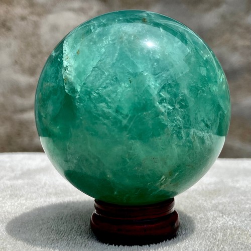 1.3LB natural Green fluorite ball quartz crystal Sphere Reiki energy healing - 第 11/14 張圖片