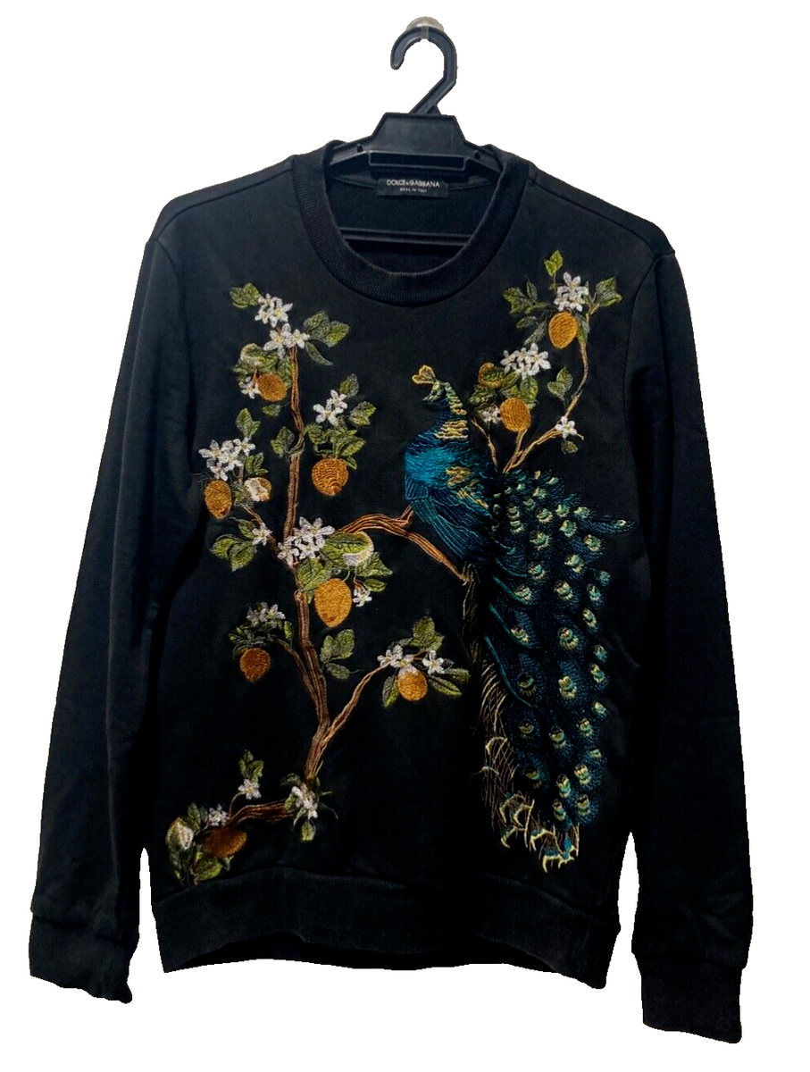 DOLCE & GABBANA ロコフラクフツ CU1141A3G54 87679 DOLCE & GABBANA D&G Embroidered Sukajan Peacock Floral Fauna