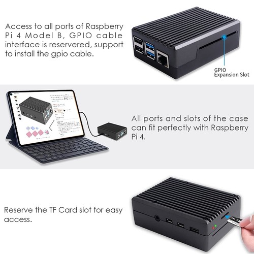 Raspberry Pi 4 Case with Cooling ColumnRaspberry Pi 4 Aluminum Boîtier Passiv... - Photo 3/9