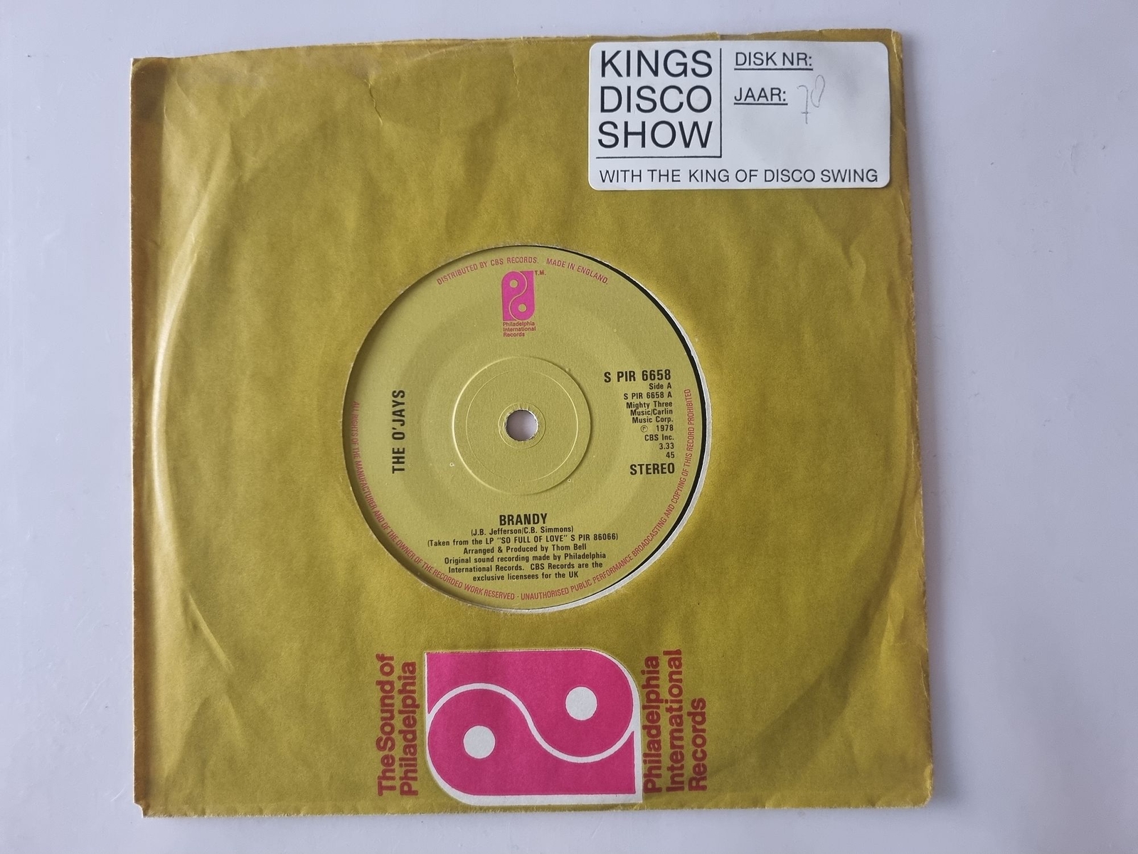 The O'Jays - Brandy 7'' Vinyl UK